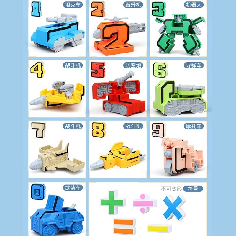 国境を越えた変形デジタルロボットモデルカーコンビネーションセット子供用 DIY 組み立てクリエイティブ教育玩具|undefined