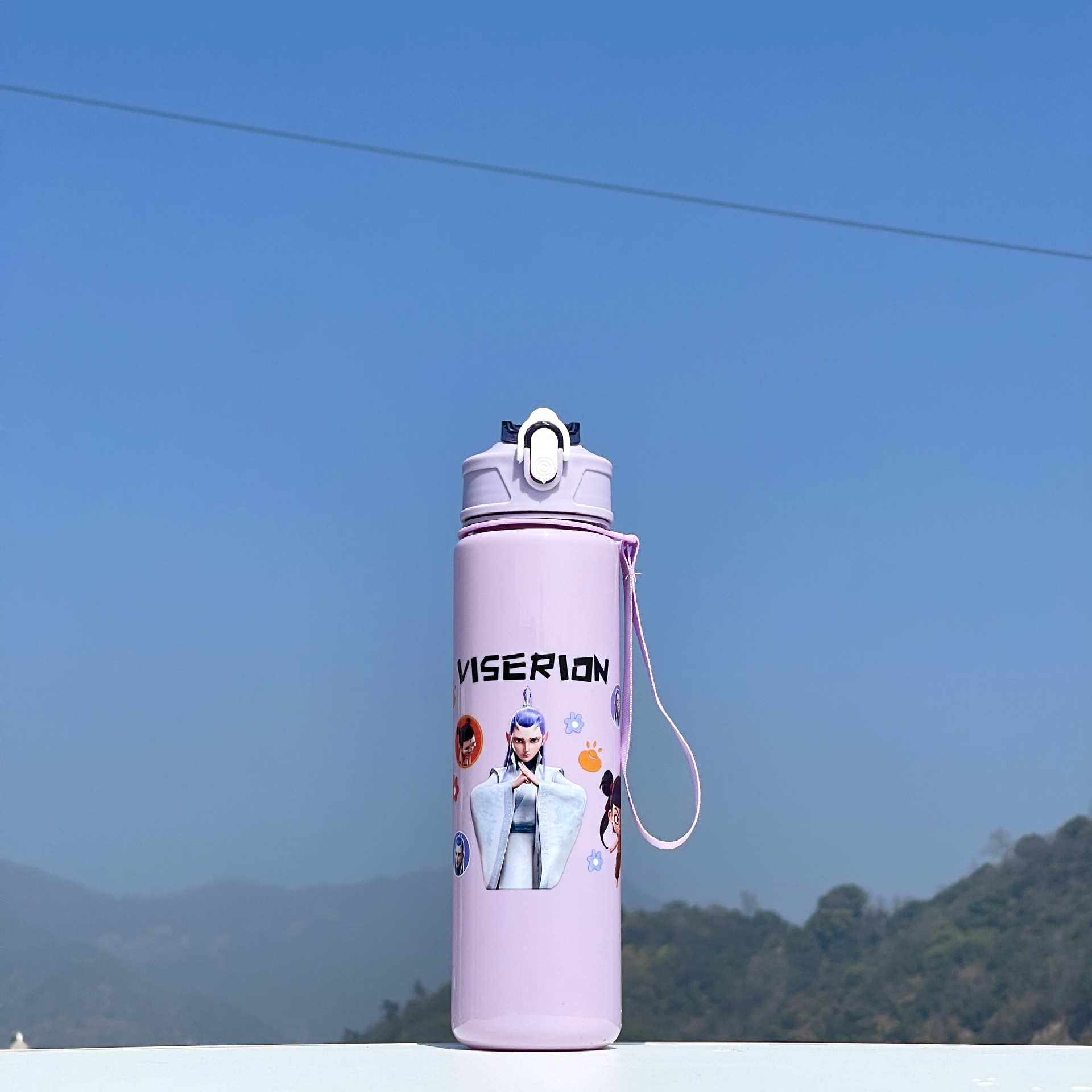 Taza de paja Kapi Barakatong con cierre Taza de mano Taza de plástico para deportes y fitness Taza de agua espacial para hombres y mujeres