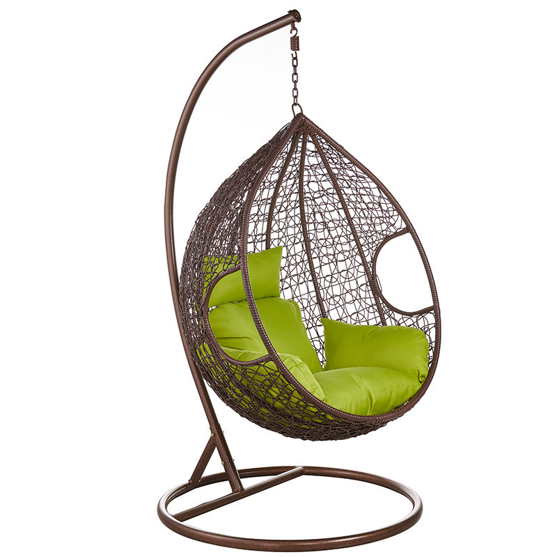 Silla colgante de ratán para una persona, para exteriores, balcón, patio, ocio, acero al carbono, estilo colgante para interiores, moderno