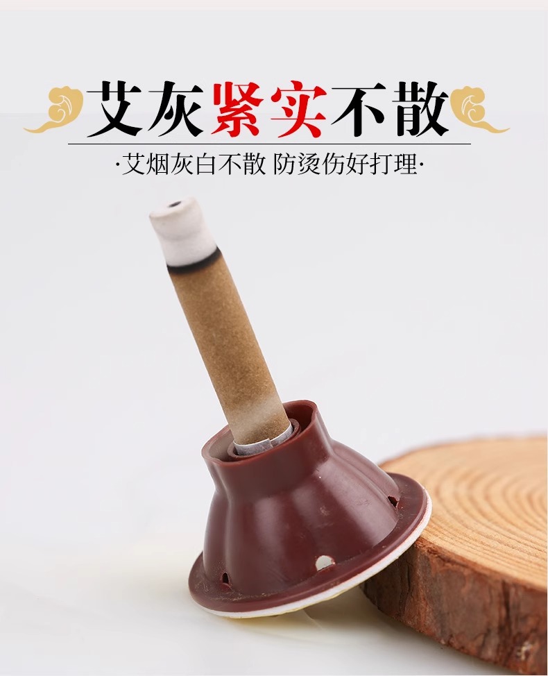 Moxa Stick Cones Ai Zhu 艾柱 Smokeless Moxibustion Sticks 6.8x35mm 60 Count Portable Home Use in use