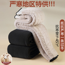 中老年人裤子女冬季加绒加厚妈妈可外穿打底裤老太太奶奶保暖棉裤