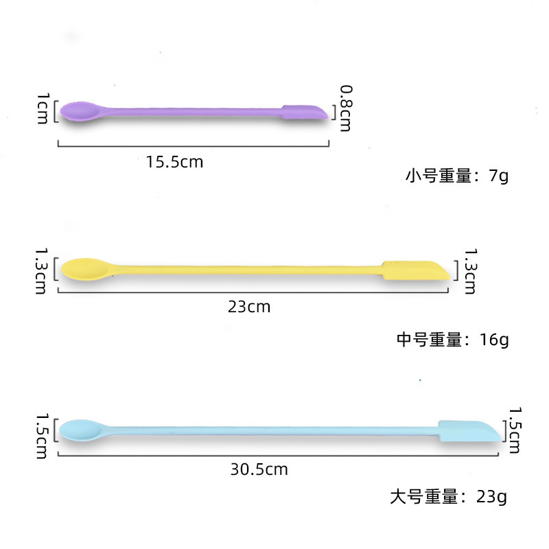 Nuevos productos cosméticos creativos mini silicona doble cabeza pequeña punta raspador conjunto de goma de gel 3 piezas set de espátula de cocina