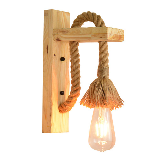 American country style creative solid wood nostalgic retro wall lamp living room single head solid wood restaurant bar industrial style wall lamp