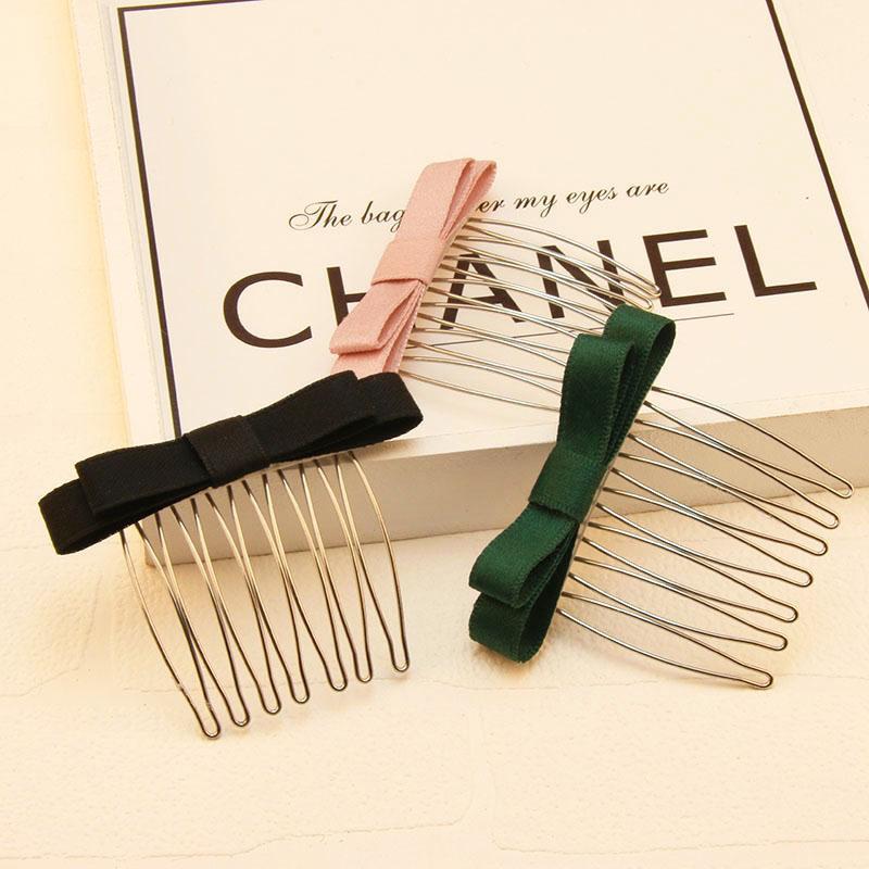 Bow hair comb with inverted plug decorated with bangs clip, forehead style hair comb, broken hair bangs, small fragrant style hair clip and fork comb