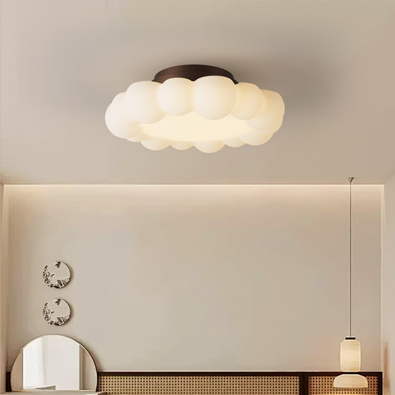 Lámpara de techo del dormitorio medieval francés retro creativo burbuja de protección de ojos lámpara de dormitorio principal estudio de espectro completo lámpara 461L