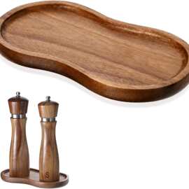 木质小型椭圆形实木托盘相思木餐托可收纳盐瓶家用餐厅托盘