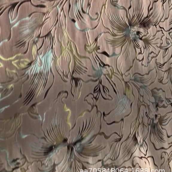 厂家直供批发3米宽幅意大利绒布窗帘烫金面料烫金无纺布烫金|ru
