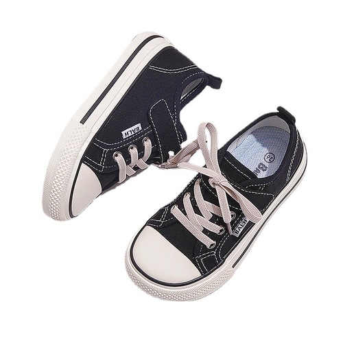 Children's sneakers 2024 spring and autumn new style boys' classic canvas shoes Velcro kindergarten baby girl's shoes Korean version