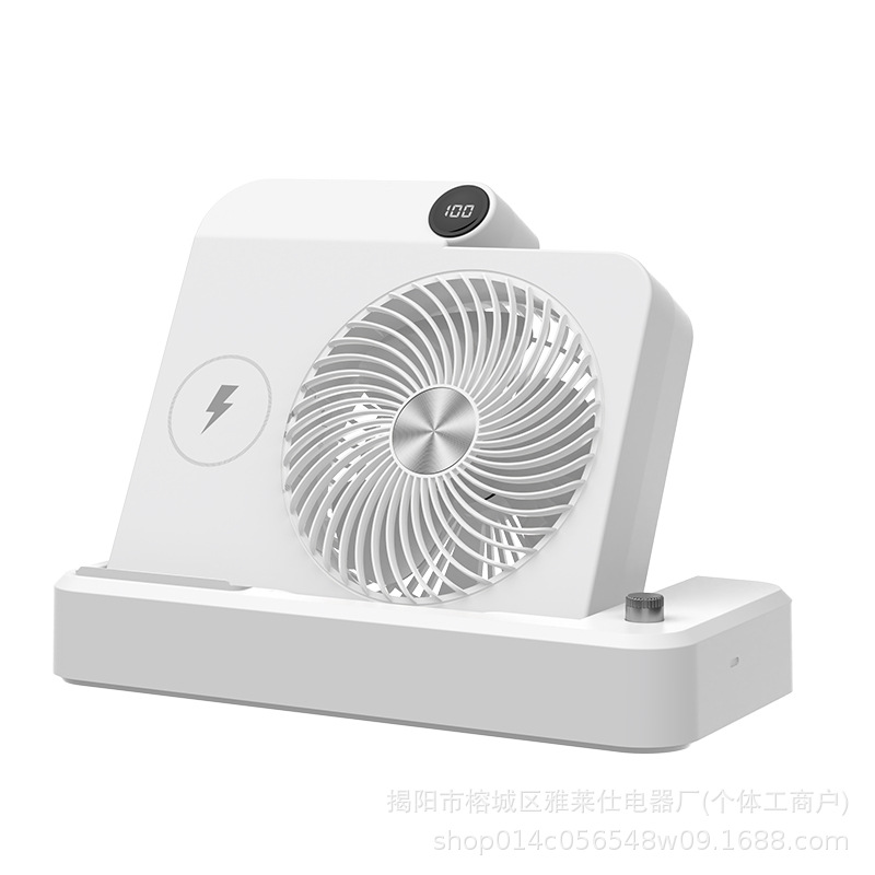 [Amazon Hot Sale] ventilador de escritorio al aire libre circulación de gran viento para el hogar visualización digital ventilador triángulo de doble propósito