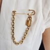 Retro chain stainless steel heart-shaped with tassels, brooch, pendant, pin, protective underware, accessory