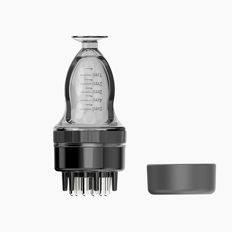 Aplicador de medicina de la cabeza del cuero cabelludo aplicador de líquido de crecimiento del cabello bola masajeador guía protectora aplicador de líquido cuidado de la salud masaje peine