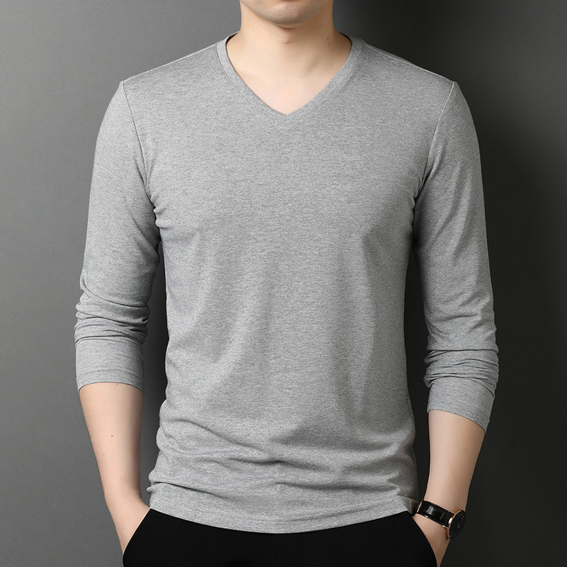 Men's Polo Shirt Made of Mulberry Silk, 2025 Autumn and Winter New Style, Long-Sleeved, Slightly Collared, Casual and Fashionable Korean Version