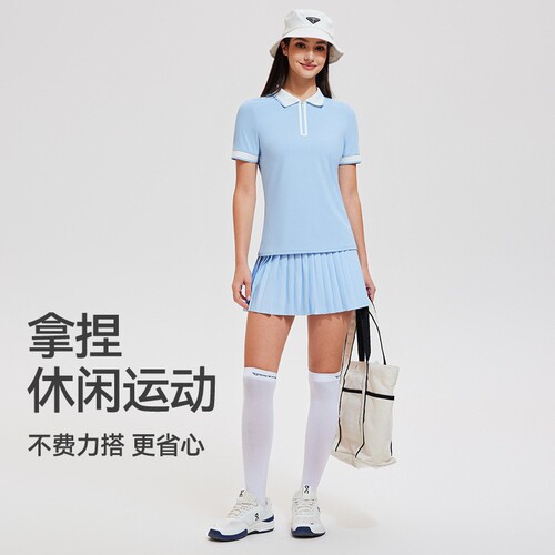 Summer New Women's Sport Top Slimming Breathable Fitness T-Shirt Advanced Tennis Golf Short-Sleeve Polo Shirt