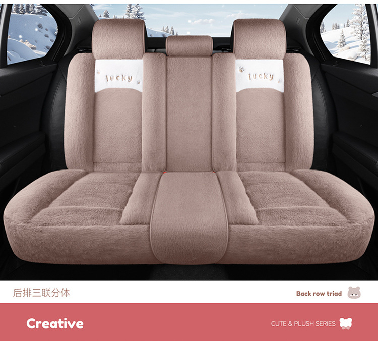 New All-Inclusive Car Seat Cushion Linen Breathable Cartoon Bear Four-Season Universal Car Seat Cushion Wear-Resistant Car Seat Cover