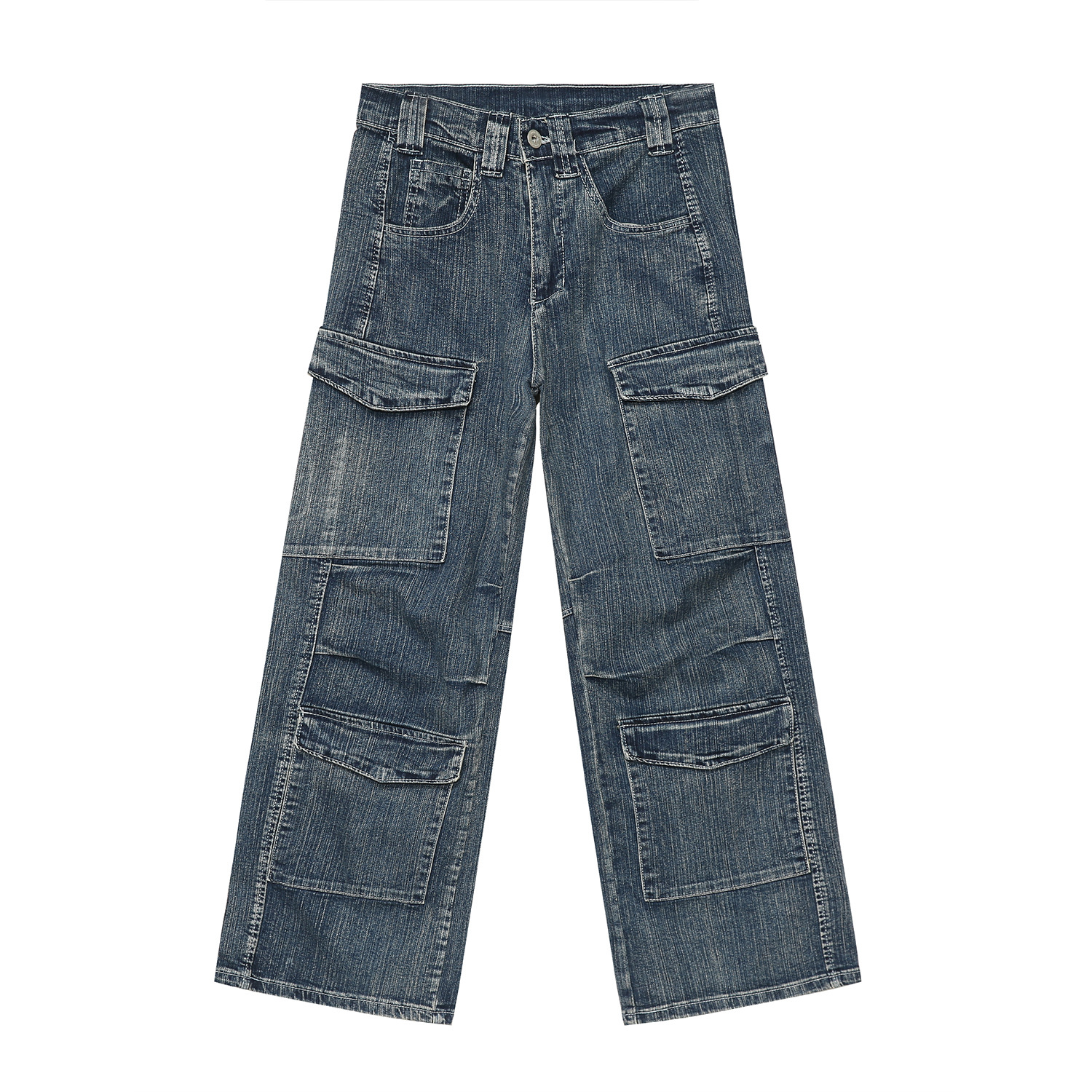 Mtlclothes ropa de Hombre | 2024 primavera nuevo diseño avanzado de moda tridimensional multi-Bolsillo ropa de trabajo jeans
