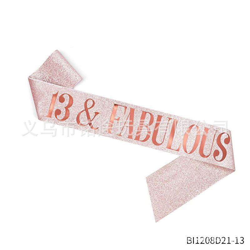 Fiesta de cumpleaños decoraciones accesorios etiqueta correa de hombro oro rosa Feliz cumpleaños