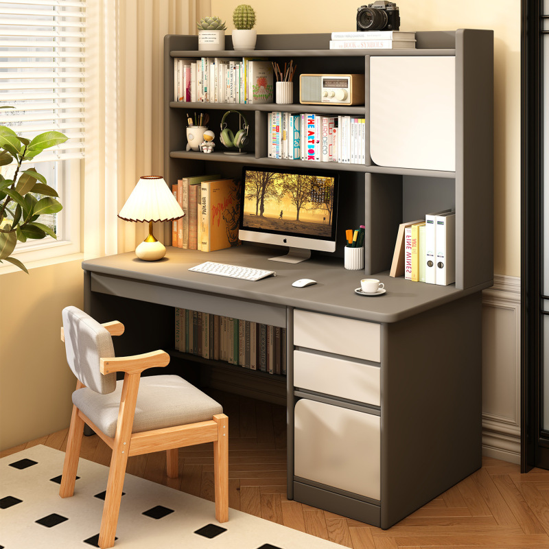 Desk Bookshelf Integrated Table Junior High School Student Home Study Table Writing Desk Bookcase with Drawer Bedroom Computer Table Desk Bookshelf Integrated Table Junior High School Student Home Study Table Writing Desk Bookcase with Drawer Bedroom Computer Table