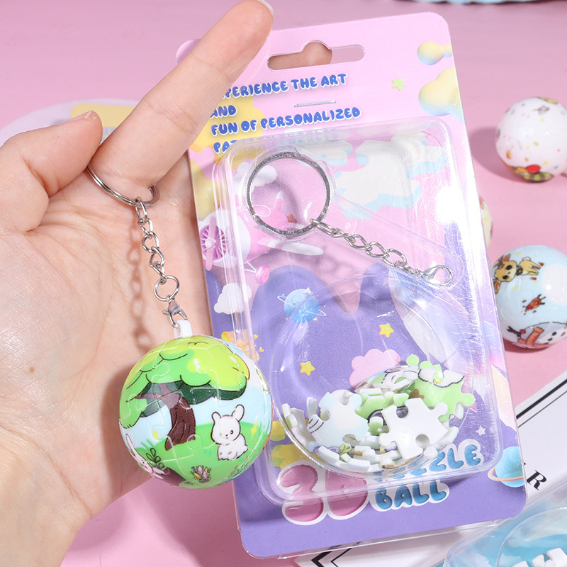 3D tridimensional bola rompecabezas juguete llavero llave colgante rompecabezas descompresión creativo regalo colgante transfronterizo
