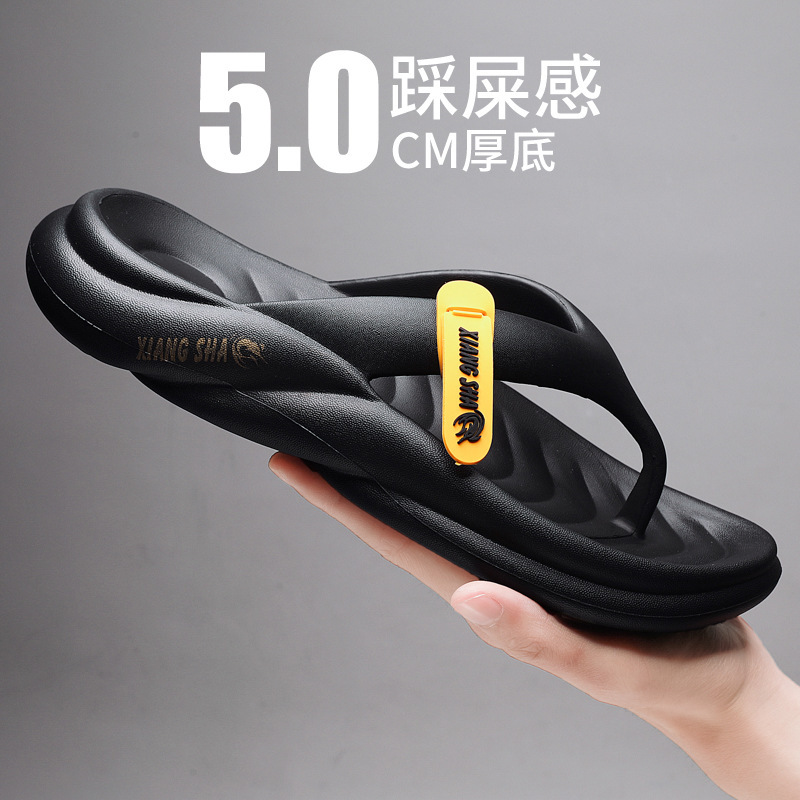 Men's trendy new soft bottom sandals outdoor non-slip Korean style EVA innovative wholesale University flip flops