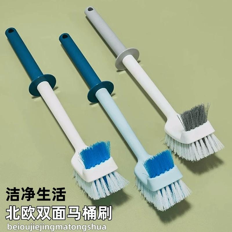 Утолщенная щетка для унитаза с длинной ручкой для чистки ванной комнаты, мягкая щетина, бытовая настенная щетка для унитаза, без мертвых углов.