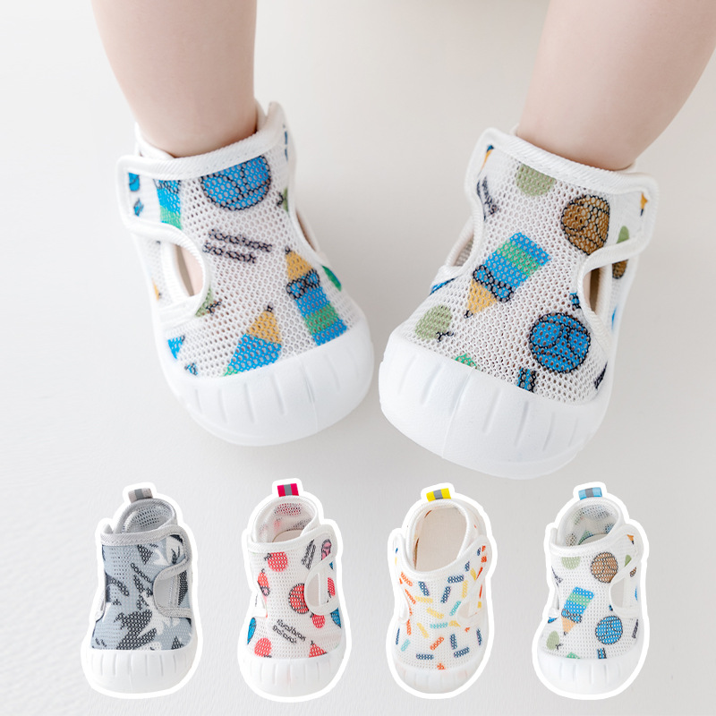Zapatos de verano para bebés zapatos de tela transpirables de tela suave para niños pequeños sandalias antideslizantes para niños pequeños
