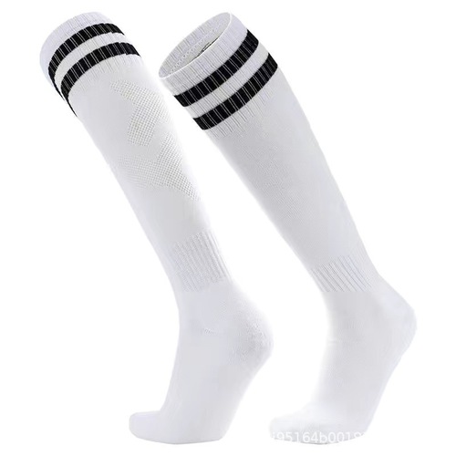 Factory direct sale long tube thickened towel bottom football socks adult sweat-absorbing non-slip sports socks striped knee-high children's