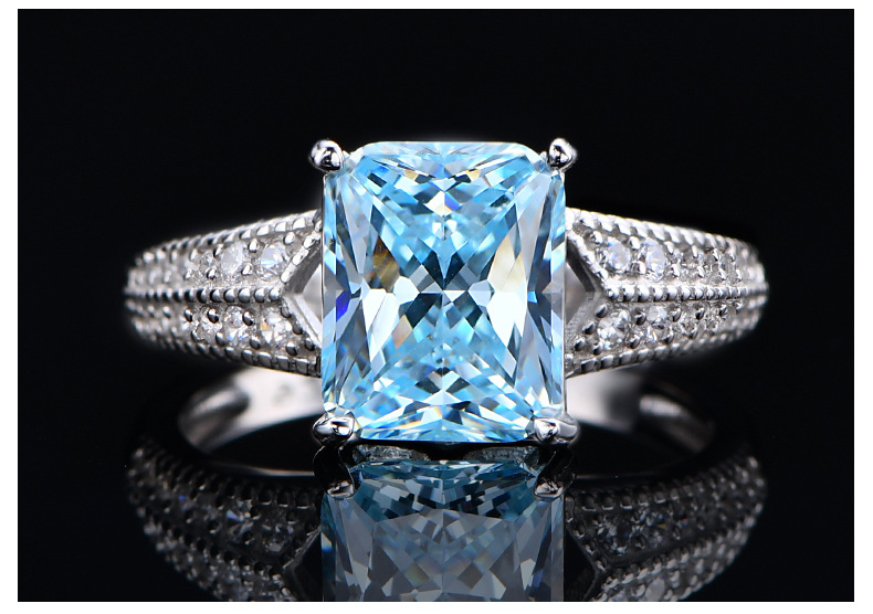 Fashion Geometric Sterling Silver Plating Zircon Rings 1 Piece