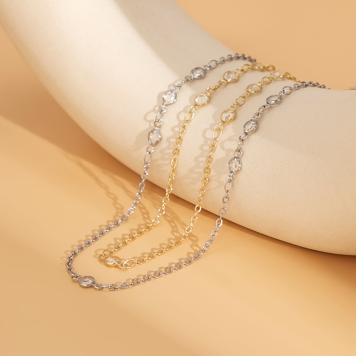 Fashion Simple Geometric Crystal-like Belt Womenu0027s Waist Chain