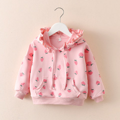 Spring Hat Hoodie for Girls 2024 New Trendy Baby Girls' Stylish Top for Spring and Autumn Small and Medium Children Long Sleeve Fashion