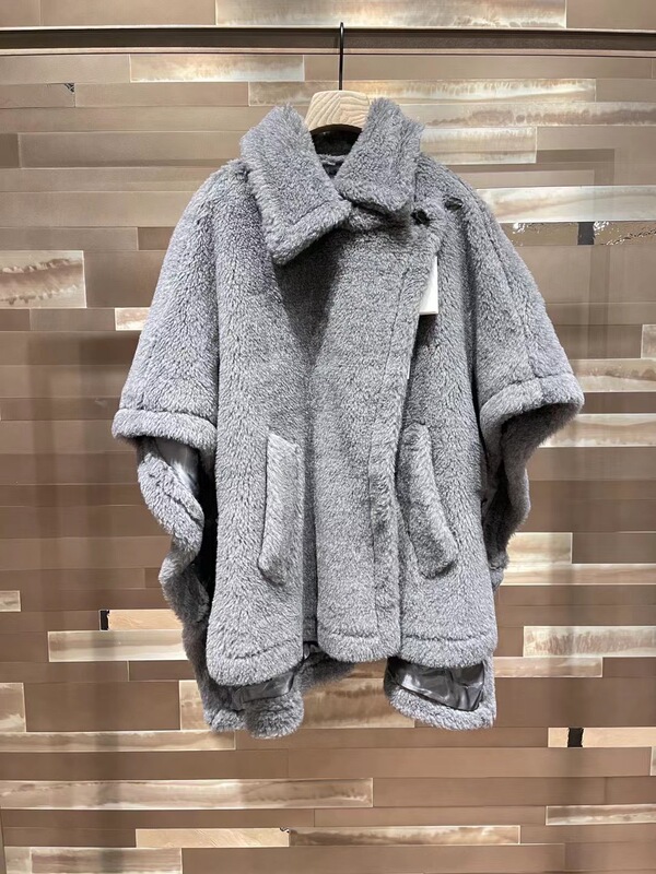 2 Teddy bear cape coat MAX Teddy fur coat alpaca shawl wool women's loose correct version