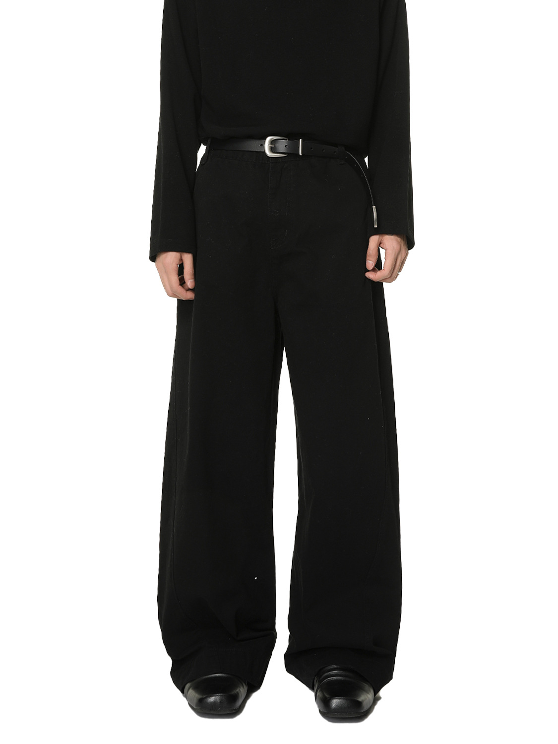 MTLCLOTHES Hombres| Clásico coreano de algodón simple minimalista de piernas largas de sensación de caída de la moda jeans sueltos