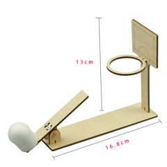 Children's wooden basketball shooting machine, toddlers' steam technology small production scientific experiment science and teaching aids assembled toys batch