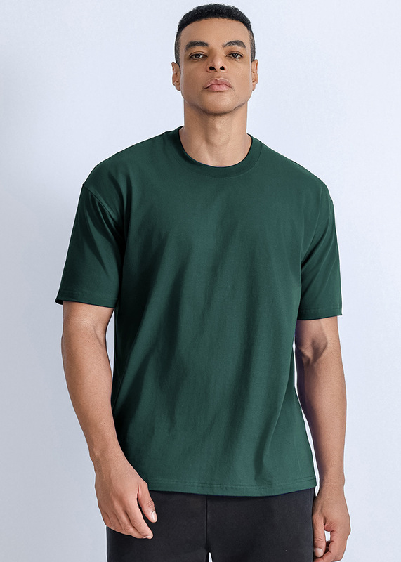 クロスボーダー欧米風厚手純綿無地Tシャツ、ラウンドネック、筒型Tシャツ、メンズカジュアル、ユニセックス、半袖Tシャツ|undefined