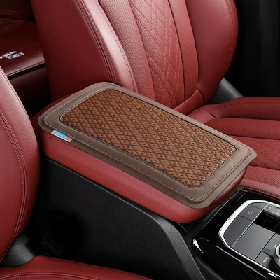 Armrest box pad Ice Silk Cooling, Breathable, Non-Slip Armrest
