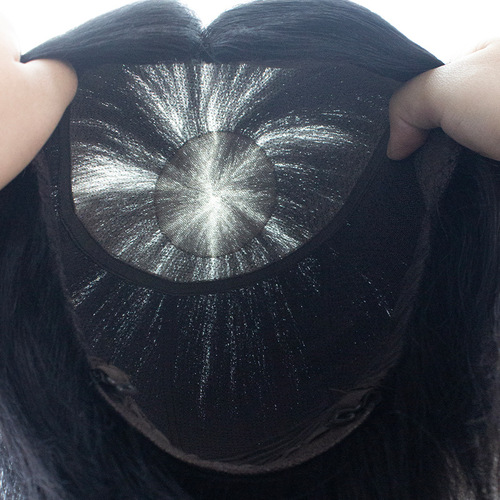 Xuchang men's wig full headset manufacturer wholesale realistic breathable real hair full hand-woven wig set middle-aged men with short hair