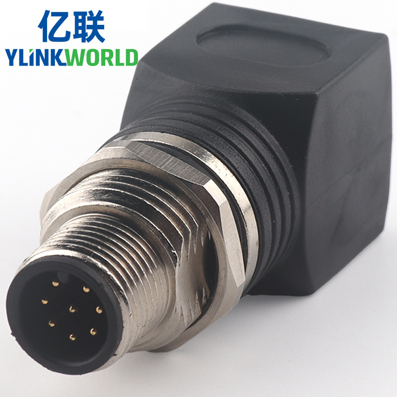 M12 to Rj45 Male and Female Ethernet Adapter Extension Head 4-Core D-Type 8-Core X-Type Gigabit Adapter Converter