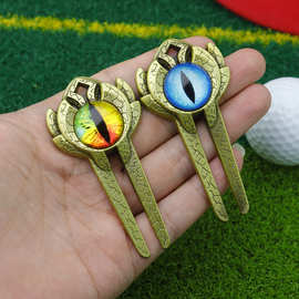 新款Golf Divot Tool创意3D立体恶魔之眼果岭叉 草皮修理工具现货