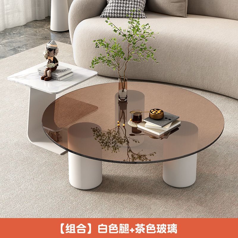 Tabla de té de vidrio templado tabla de roca pequeña sala de estar doméstica moderna simple red tabla de té goteo de agua