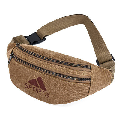New washed canvas waist bag men's mobile phone storage waist bag wholesale street stall cashier wallet sports waist bag