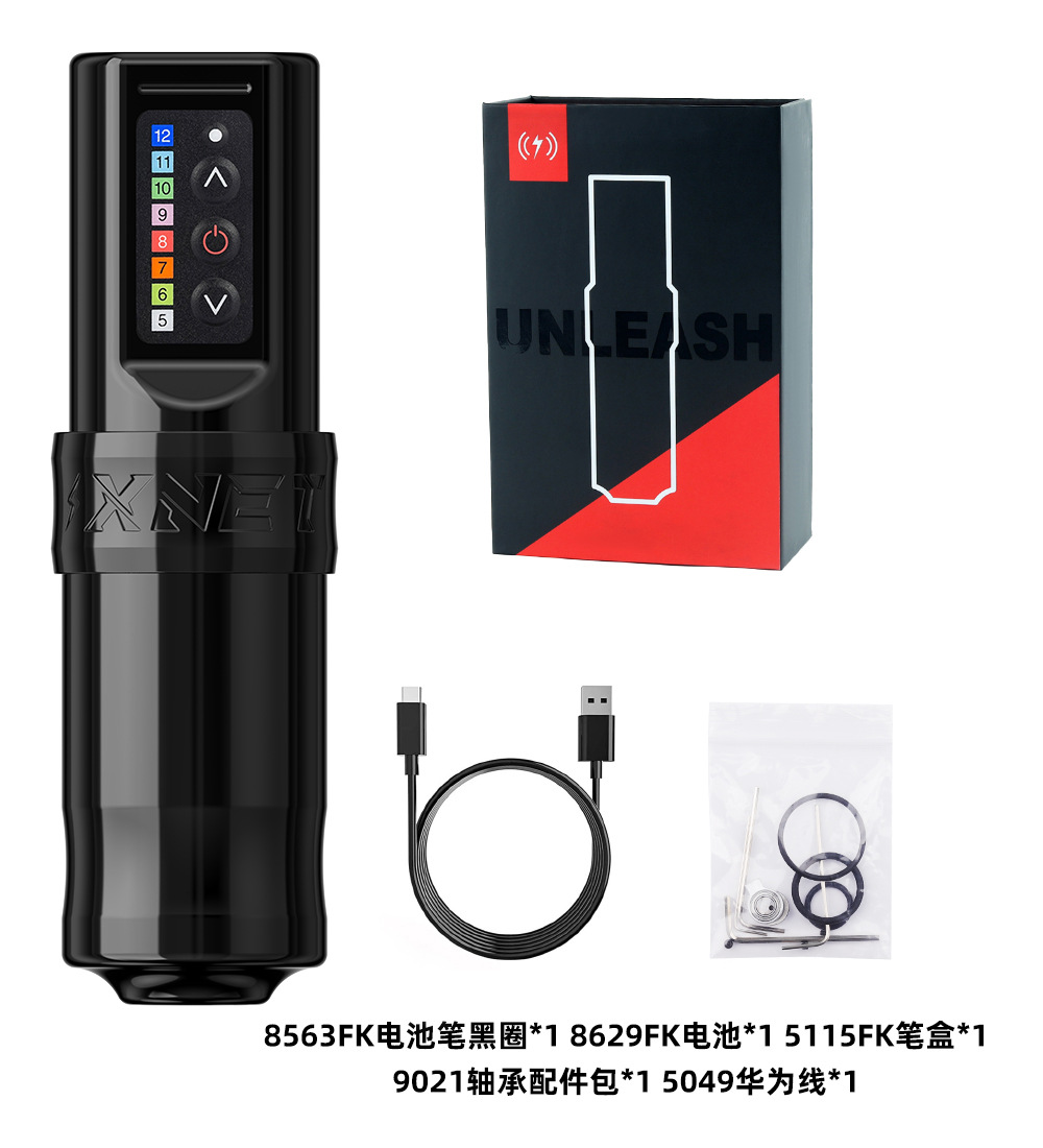 AmbitionFK tres generaciones carga tatuaje pluma con pantalla LCD tatuaje aguja máquina portátil tatuaje pluma