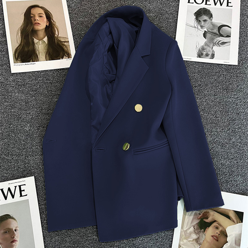 Navy Blue Women's Jacket, New Style Small Suit Top, New Wholesale Suit with a Stylish Look, Versatile for Spring and Autumn 2026, Suitable for Commuting
