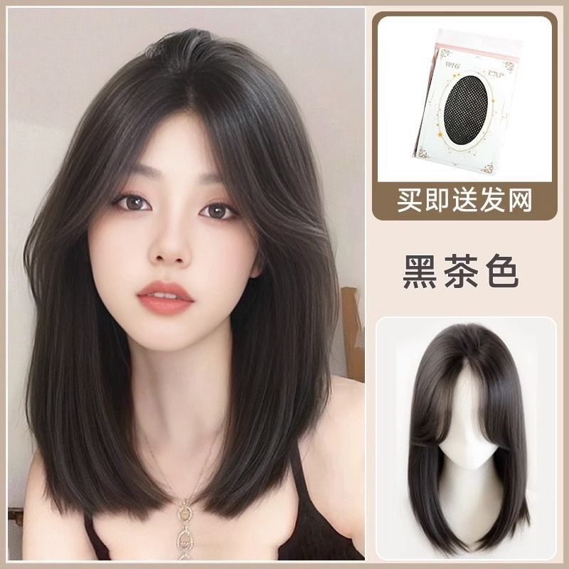 [brown and black] machine-made collarbone hair