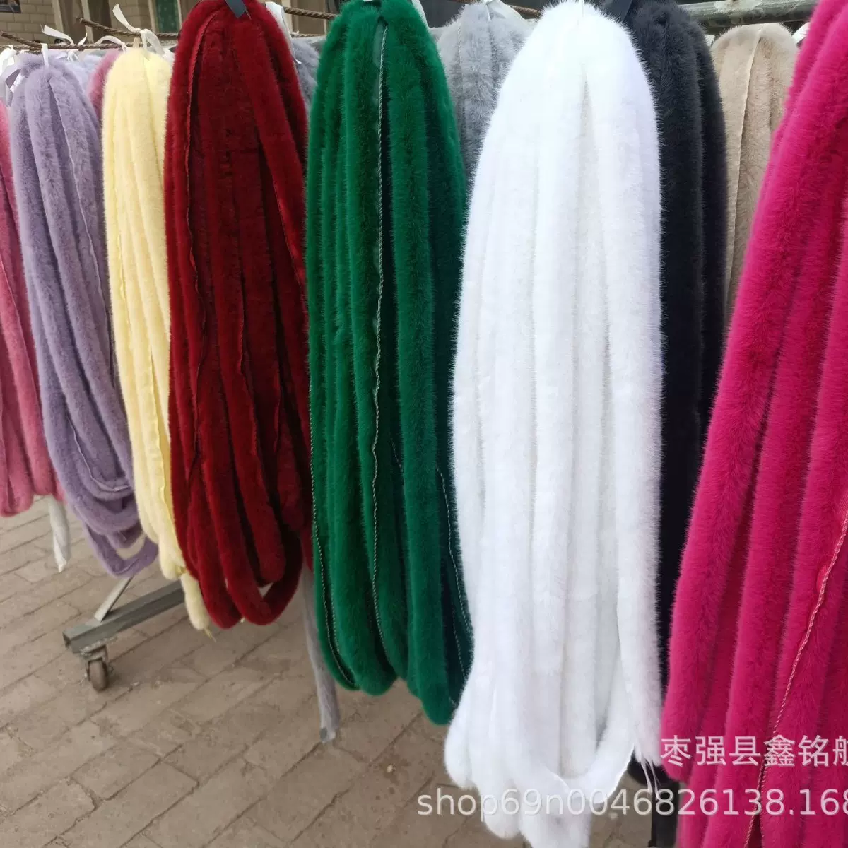 现货批发白色仿毛条水貂毛条服装辅料汉服人造毛假毛条仿毛边帽条