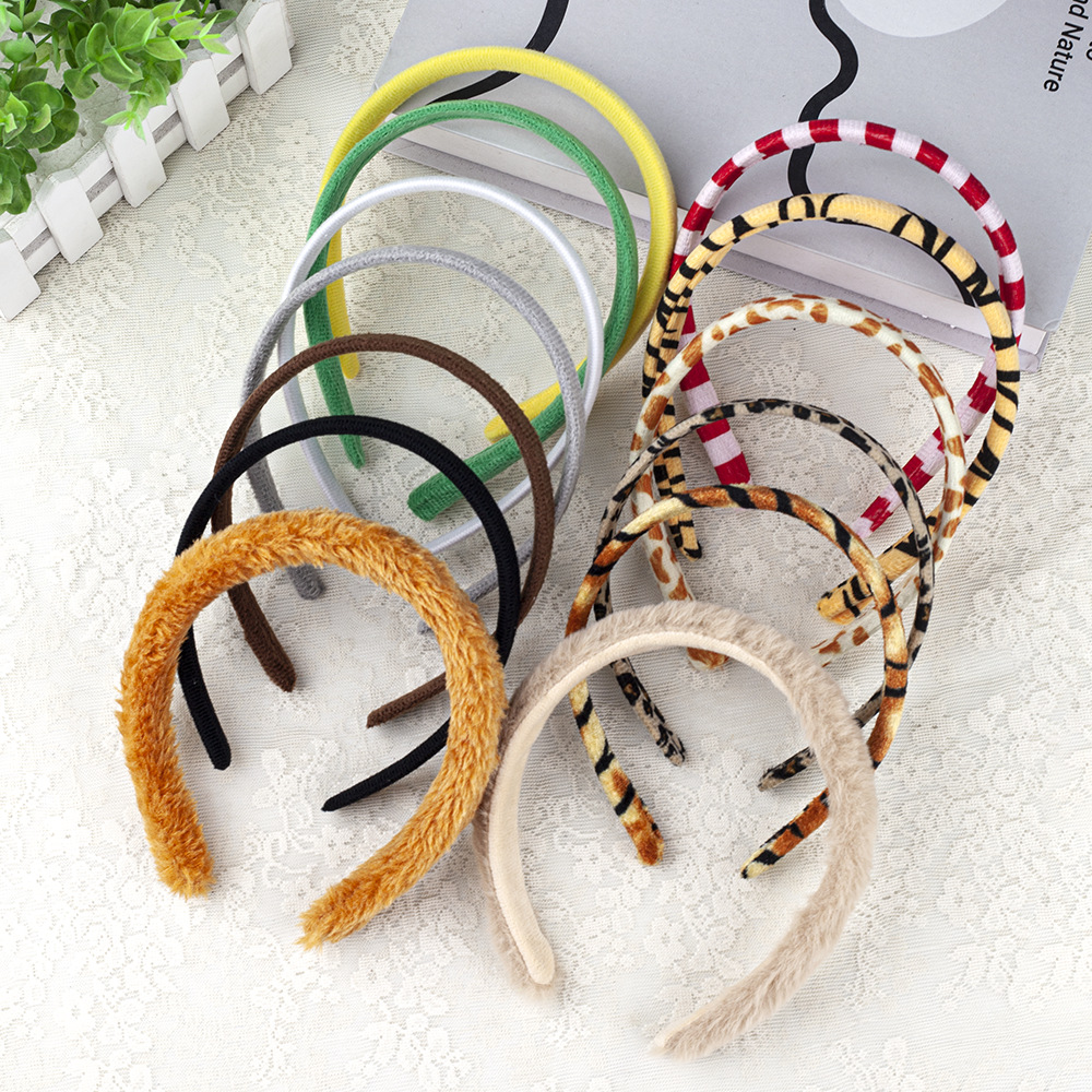 廠家批發15mm寬平背包布發箍聖誕發卡配件底胚國風頭扣diy頭箍