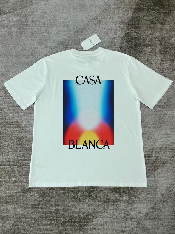 【260g】カサブランカプリント トレンド個性柄 メンズ レディース ゆったり半袖Tシャツ|undefined