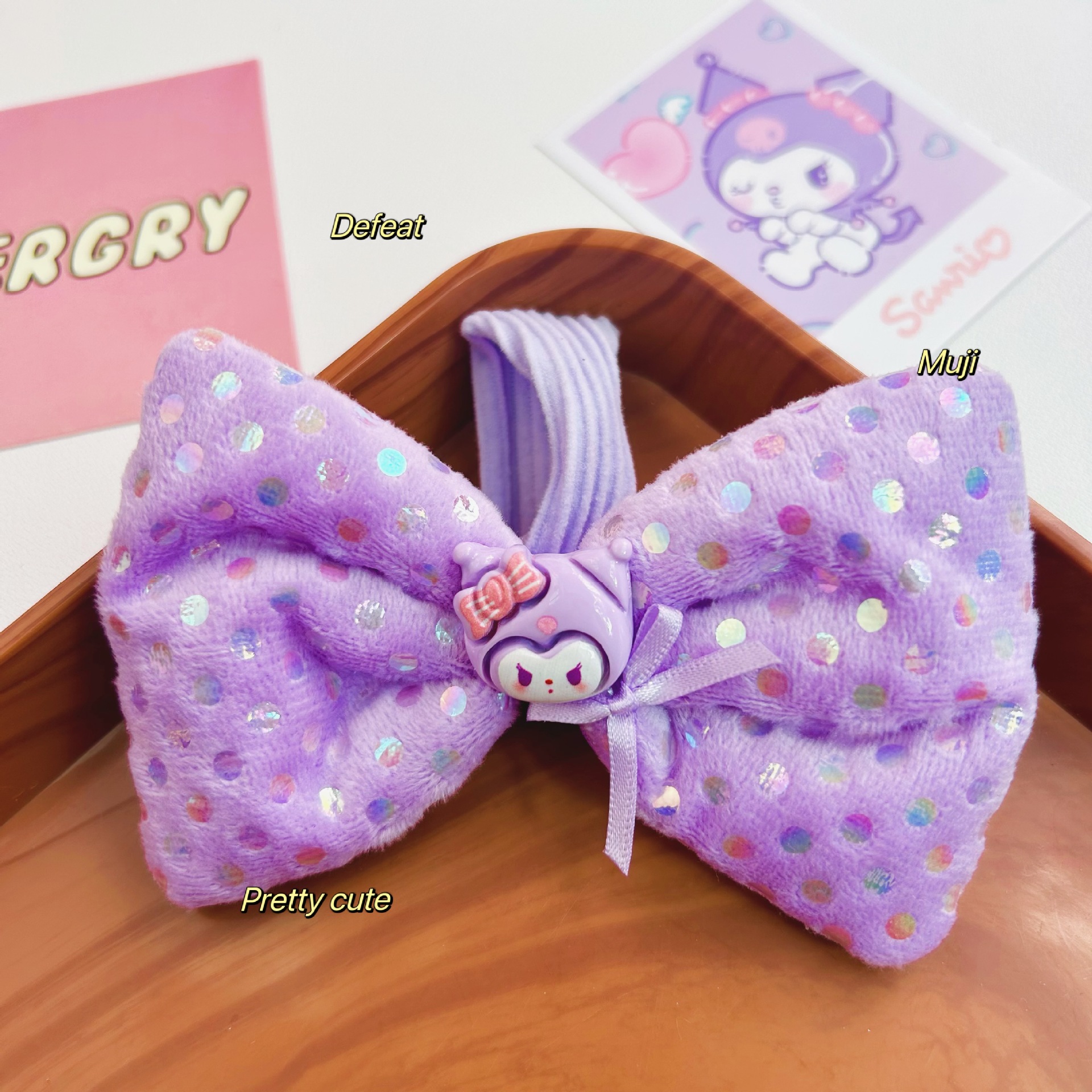 Niños anillo de cabello púrpura Kulomi otoño y invierno nuevo tela de lana correa de correa niña bola cabeza linda corda de cabello