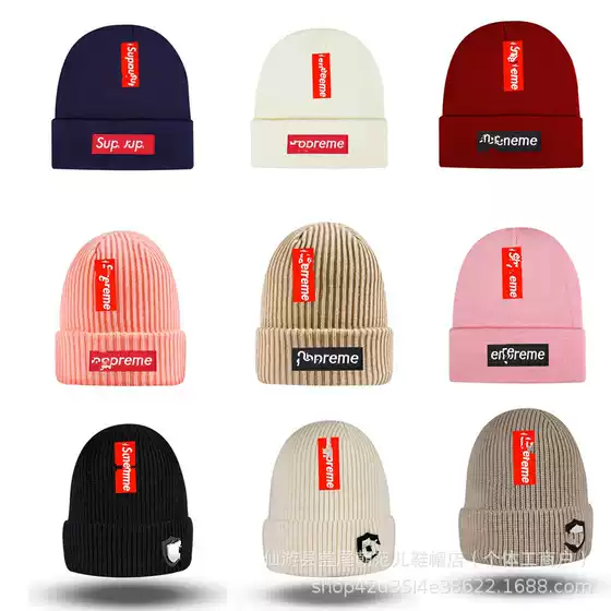 Autumn and Winter New Knitted Hat for Men and Women Couple All-match Cold Hat fleece-lined Thickened Ear Protection Warm Wool Pullover Cap