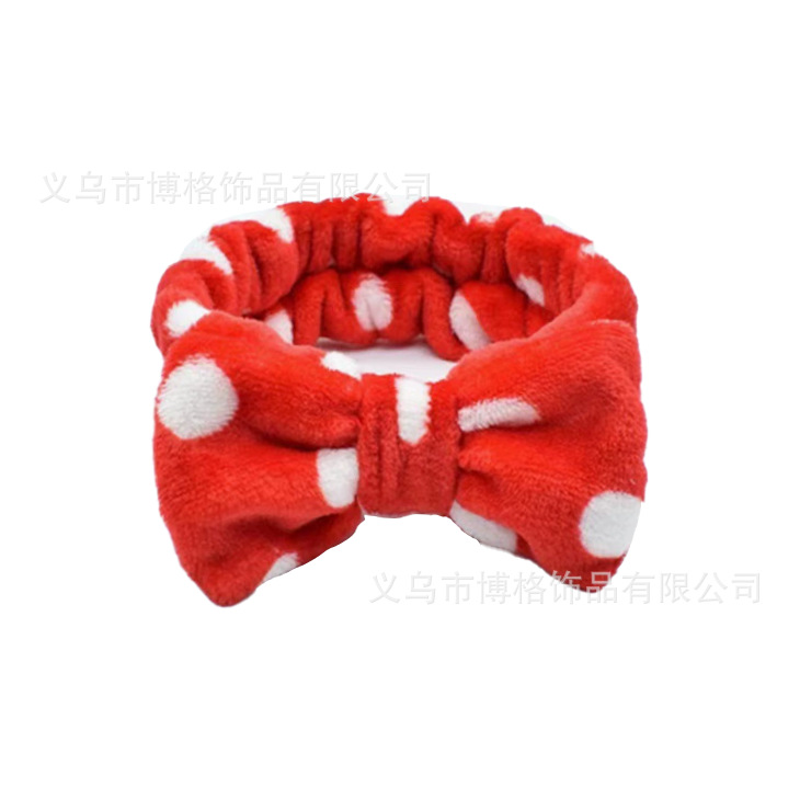 Diadema con lazo de lunares con estampado de leopardo europeo y americano, pañuelo facial SPA, diadema elástica transfronteriza, diadema de borde ancho a rayas