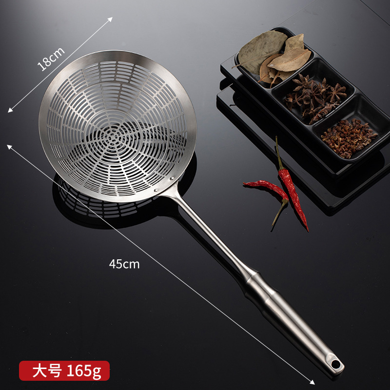 304 acero inoxidable cucharas de cocina doméstica cucharas de alambre de mango de calabaza espesa olla caliente bolinchas de pesca cucharas comerciales grandes