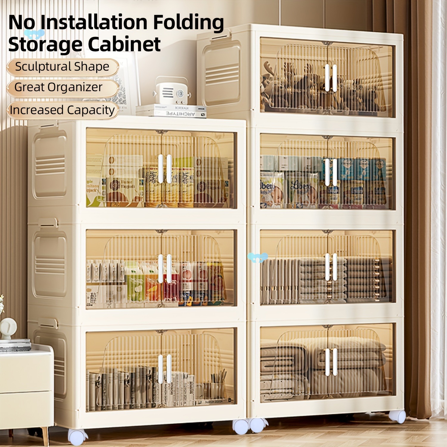 4/6 Tier Large Capacity Dustproof Double Door Folding|ms